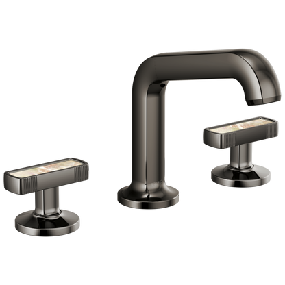 Brizo Kintsu Widespread Lavatory Faucet with Angled Spout - Less Handles - Complete Kit - Brilliance® Black Onyx