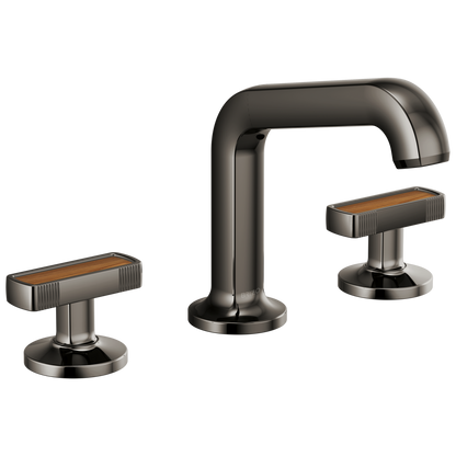 Brizo Kintsu Widespread Lavatory Faucet with Angled Spout - Less Handles - Complete Kit - Brilliance® Black Onyx