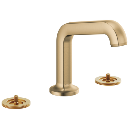 Kintsu Widespread Lavatory Faucet with Angled Spout - Less Handles 1.5 GPM - Brilliance® Luxe Gold®