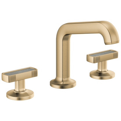 Brizo Kintsu Widespread Lavatory Faucet with Angled Spout - Less Handles 1.5 GPM - Complete Kit - Brilliance® Luxe Gold®