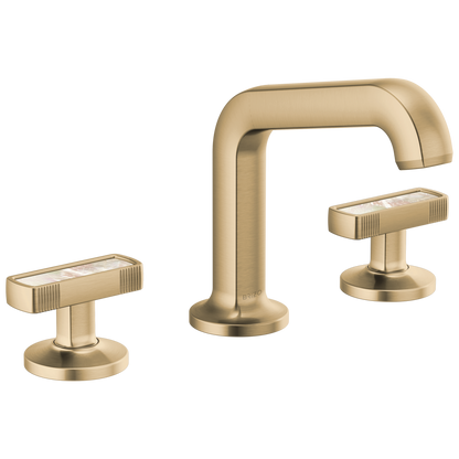 Brizo Kintsu Widespread Lavatory Faucet with Angled Spout - Less Handles 1.5 GPM - Complete Kit - Brilliance® Luxe Gold®