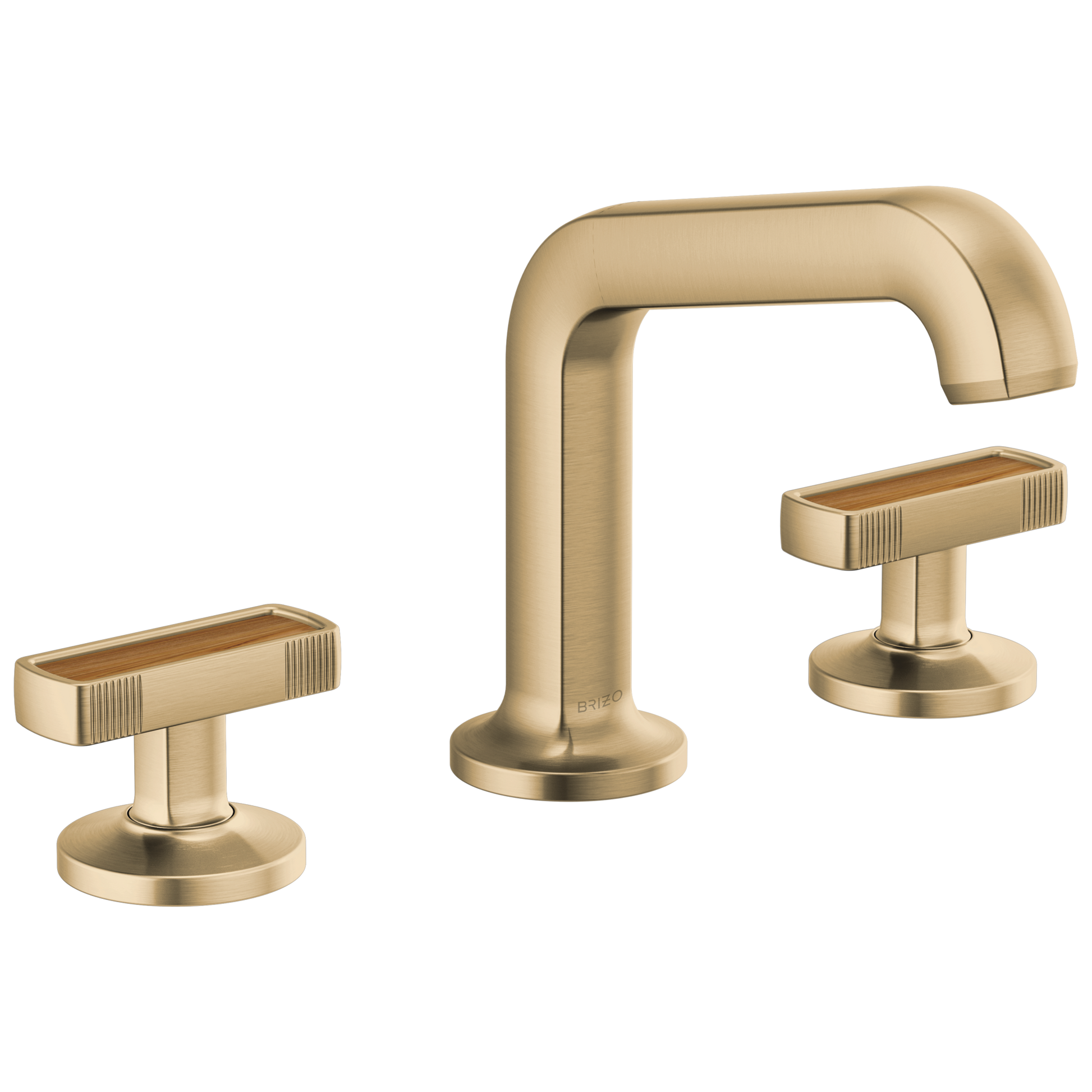 Brizo Kintsu Widespread Lavatory Faucet with Angled Spout - Less Handles 1.5 GPM - Complete Kit - Brilliance® Luxe Gold®