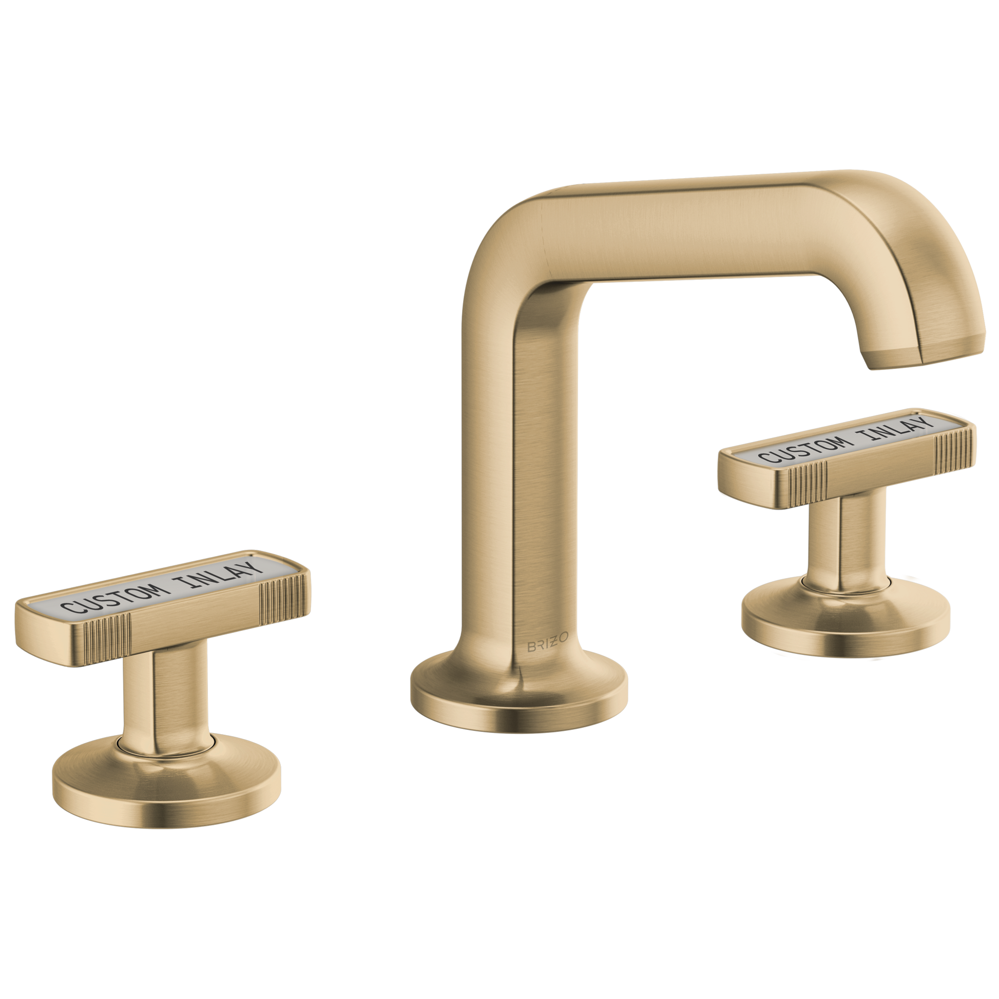 Brizo Kintsu Widespread Lavatory Faucet with Angled Spout - Less Handles 1.5 GPM - Complete Kit - Brilliance® Luxe Gold®