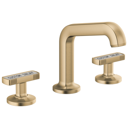 Brizo Kintsu Widespread Lavatory Faucet with Angled Spout - Less Handles 1.5 GPM - Complete Kit - Brilliance® Luxe Gold®
