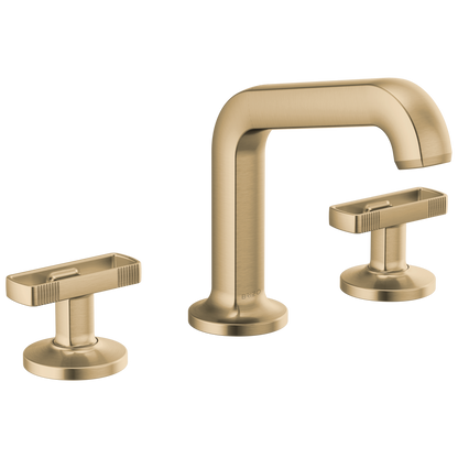 Brizo Kintsu Widespread Lavatory Faucet with Angled Spout - Less Handles 1.5 GPM - Complete Kit - Brilliance® Luxe Gold®