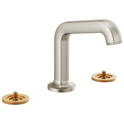 Kintsu Widespread Lavatory Faucet with Angled Spout - Less Handles 1.5 GPM - Brilliance® Luxe Nickel®