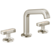 Brizo Kintsu Widespread Lavatory Faucet with Angled Spout - Less Handles 1.5 GPM - Complete Kit - Brilliance® Luxe Nickel®