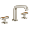 Brizo Kintsu Widespread Lavatory Faucet with Angled Spout - Less Handles 1.5 GPM - Complete Kit - Brilliance® Luxe Nickel®