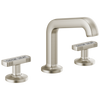 Brizo Kintsu Widespread Lavatory Faucet with Angled Spout - Less Handles 1.5 GPM - Complete Kit - Brilliance® Luxe Nickel®