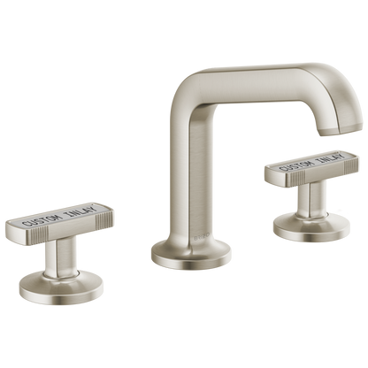 Brizo Kintsu Widespread Lavatory Faucet with Angled Spout - Less Handles 1.5 GPM - Complete Kit - Brilliance® Luxe Nickel®