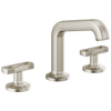 Brizo Kintsu Widespread Lavatory Faucet with Angled Spout - Less Handles 1.5 GPM - Complete Kit - Brilliance® Luxe Nickel®