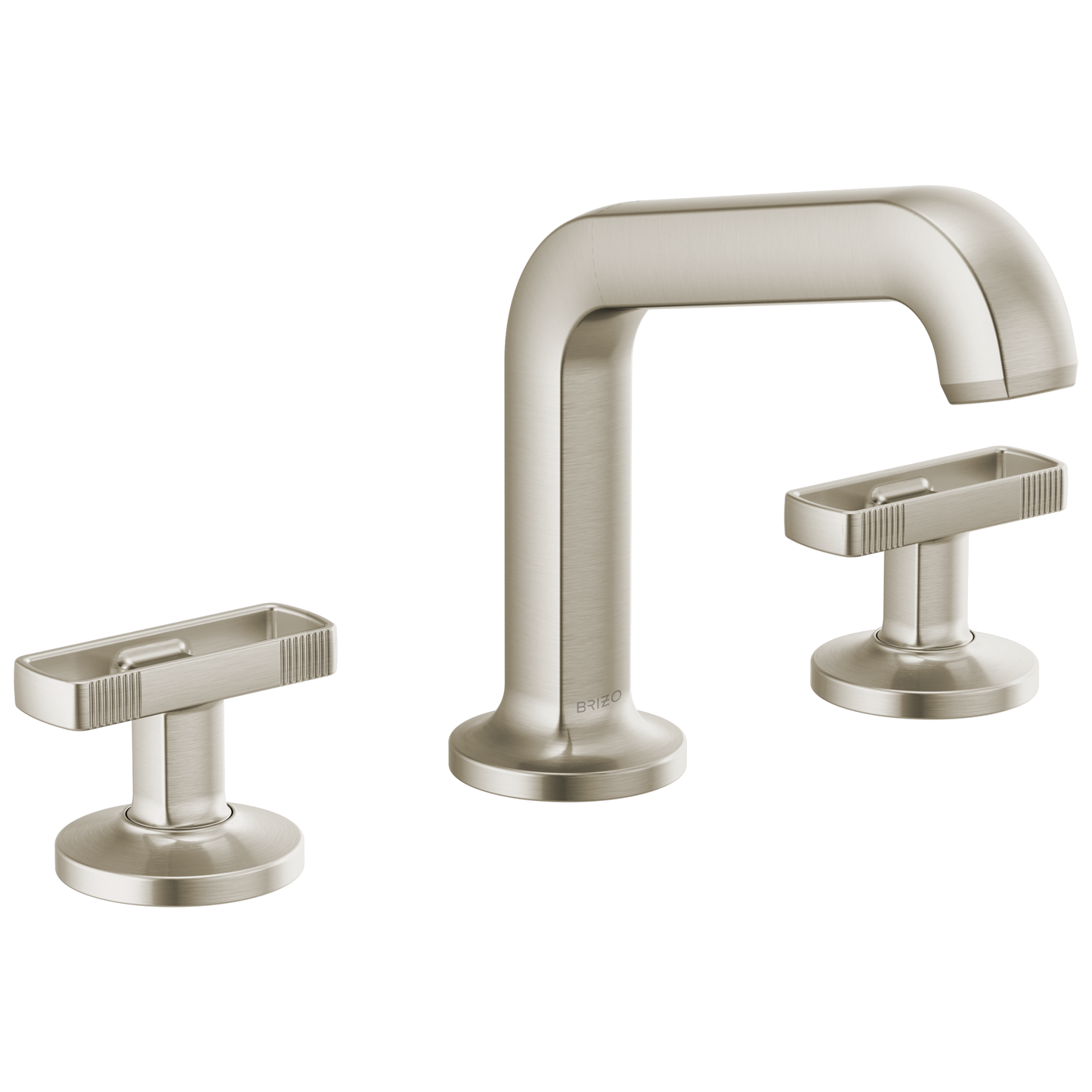 Brizo Kintsu Widespread Lavatory Faucet with Angled Spout - Less Handles 1.5 GPM - Complete Kit - Brilliance® Luxe Nickel®