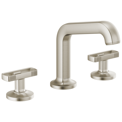 Brizo Kintsu Widespread Lavatory Faucet with Angled Spout - Less Handles 1.5 GPM - Complete Kit - Brilliance® Luxe Nickel®