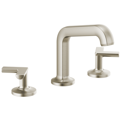 Brizo Kintsu Widespread Lavatory Faucet with Angled Spout - Less Handles 1.5 GPM - Complete Kit - Brilliance® Luxe Nickel®