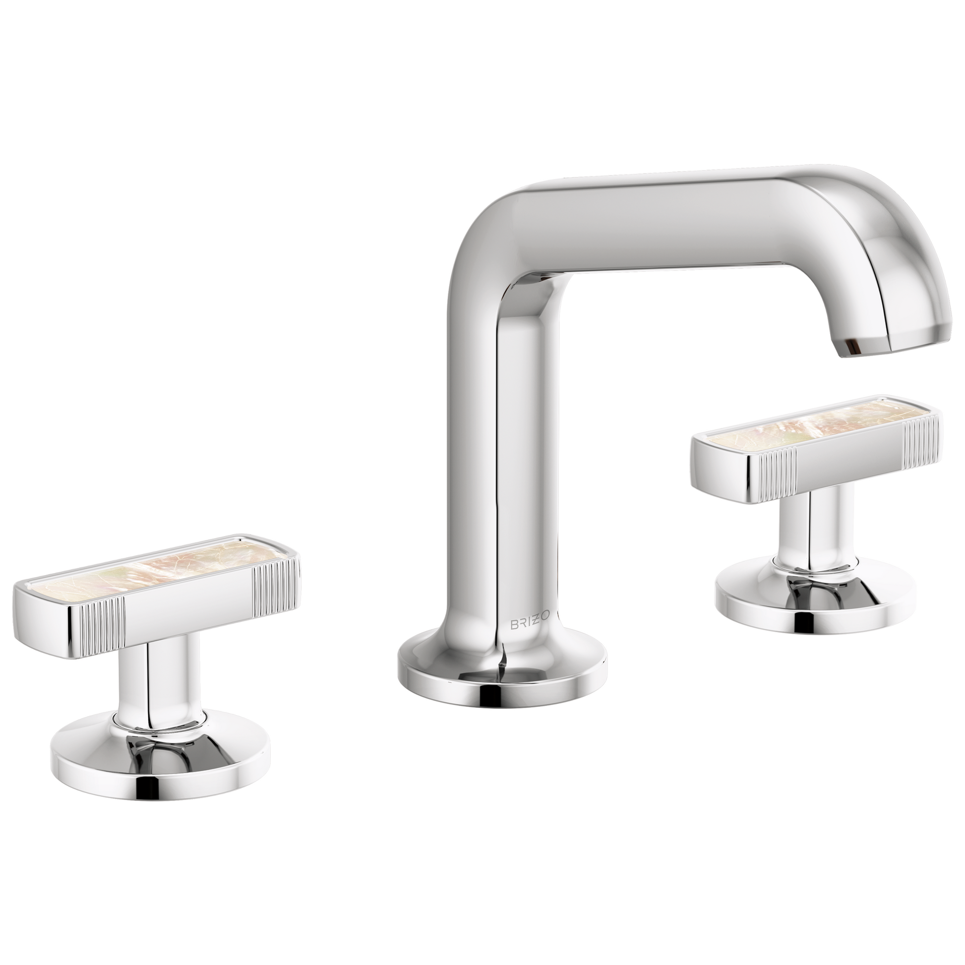 Brizo Kintsu Widespread Lavatory Faucet with Angled Spout - Less Handles 1.5 GPM - Complete Kit - Polished Chrome