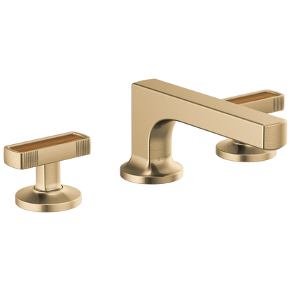 Brizo Kintsu Widespread Lavatory Faucet with Low Spout - Less Handles 1.2 GPM - Complete Kit - Brilliance® Luxe Gold®