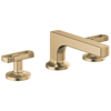Brizo Kintsu Widespread Lavatory Faucet with Low Spout - Less Handles 1.2 GPM - Complete Kit - Brilliance® Luxe Gold®