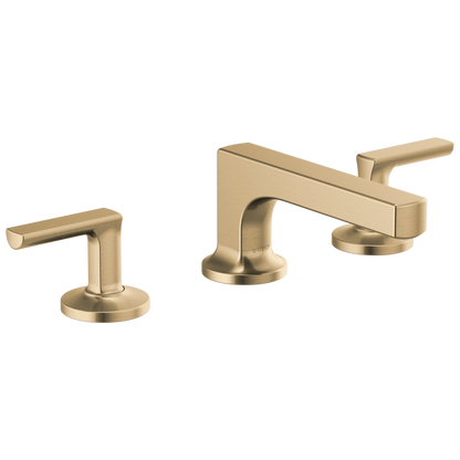 Brizo Kintsu Widespread Lavatory Faucet with Low Spout - Less Handles 1.2 GPM - Complete Kit - Brilliance® Luxe Gold®