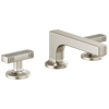 Brizo Kintsu Widespread Lavatory Faucet with Low Spout - Less Handles 1.2 GPM - Complete Kit - Brilliance® Luxe Nickel®