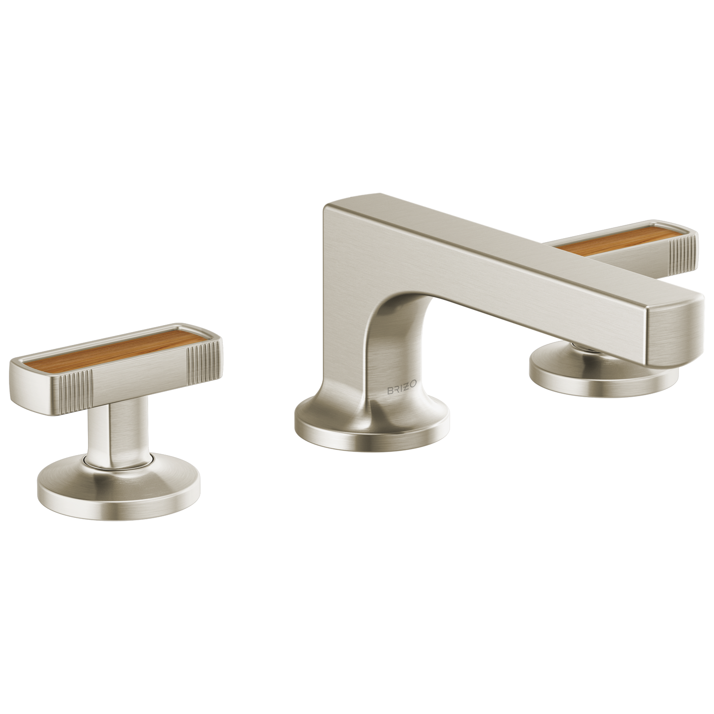 Brizo Kintsu Widespread Lavatory Faucet with Low Spout - Less Handles 1.2 GPM - Complete Kit - Brilliance® Luxe Nickel®