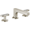 Brizo Kintsu Widespread Lavatory Faucet with Low Spout - Less Handles 1.2 GPM - Complete Kit - Brilliance® Luxe Nickel®