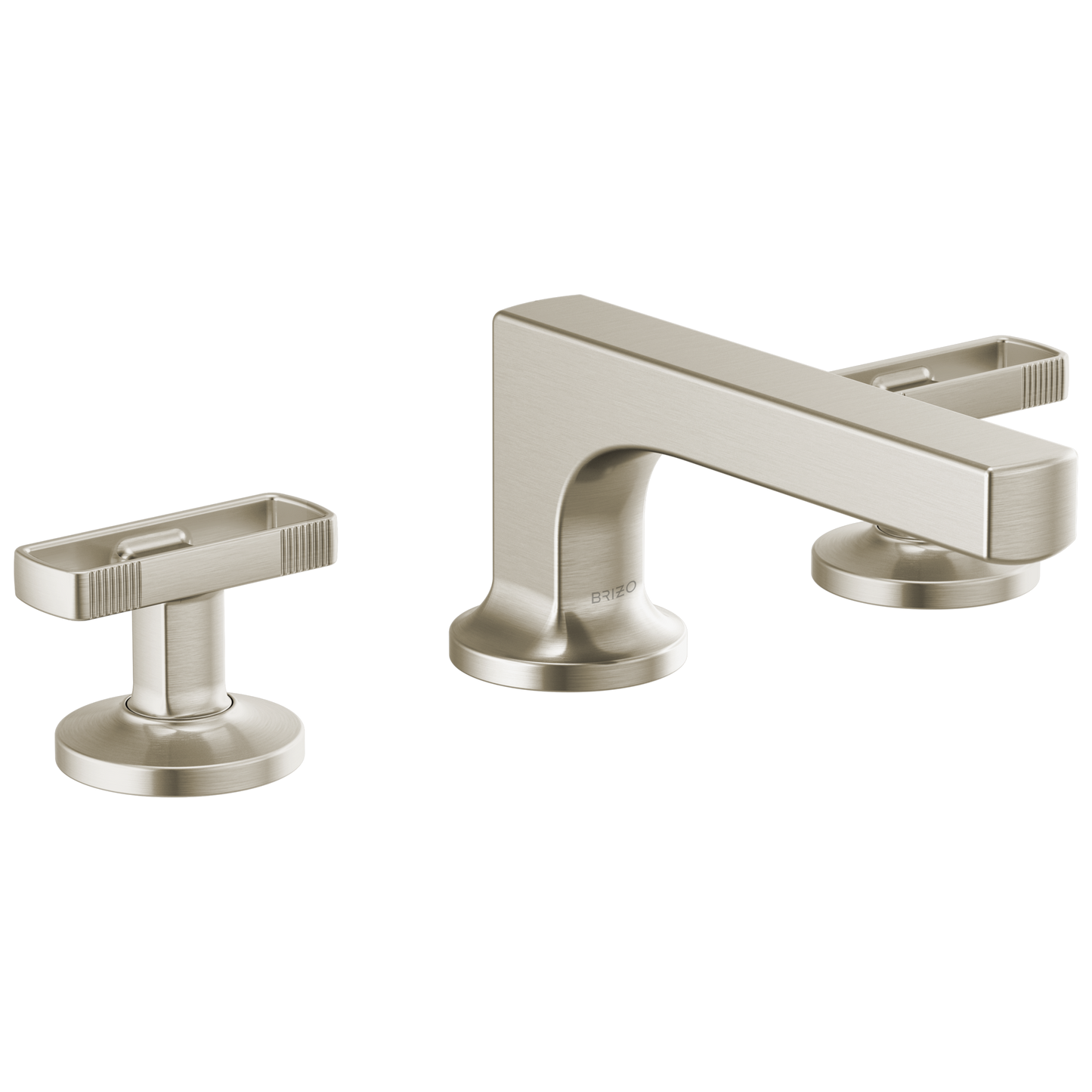 Brizo Kintsu Widespread Lavatory Faucet with Low Spout - Less Handles 1.2 GPM - Complete Kit - Brilliance® Luxe Nickel®
