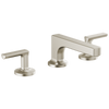 Brizo Kintsu Widespread Lavatory Faucet with Low Spout - Less Handles 1.2 GPM - Complete Kit - Brilliance® Luxe Nickel®