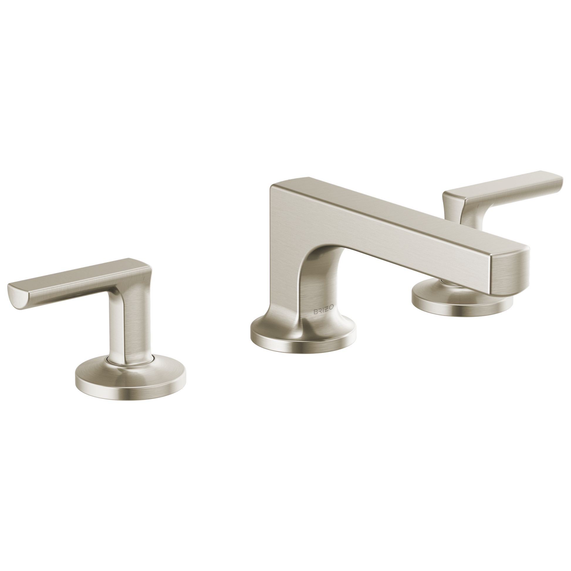 Brizo Kintsu Widespread Lavatory Faucet with Low Spout - Less Handles 1.2 GPM - Complete Kit - Brilliance® Luxe Nickel®
