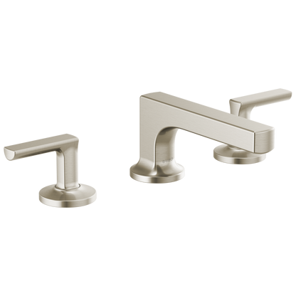 Brizo Kintsu Widespread Lavatory Faucet with Low Spout - Less Handles 1.2 GPM - Complete Kit - Brilliance® Luxe Nickel®