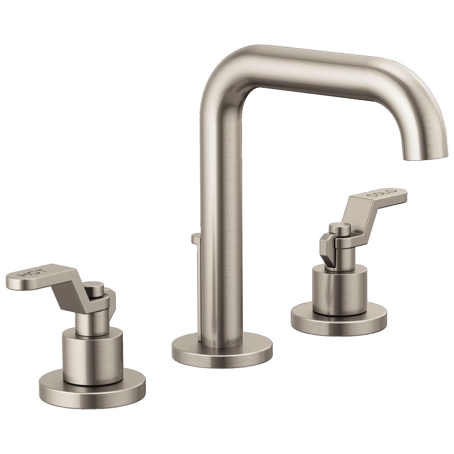 Brizo Litze Widespread Lavatory Faucet with High Spout - Less Handles 1.2 GPM - Complete Kit - Brilliance® Luxe Nickel®