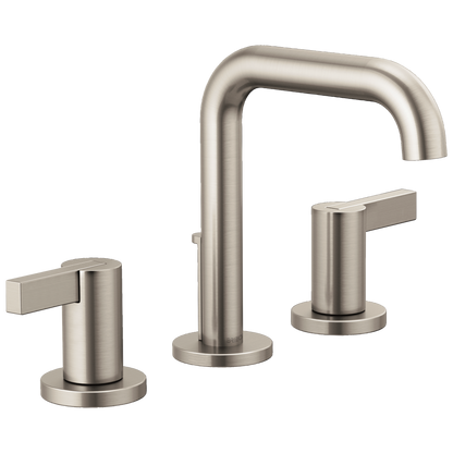 Brizo Litze Widespread Lavatory Faucet with High Spout - Less Handles 1.2 GPM - Complete Kit - Brilliance® Luxe Nickel®