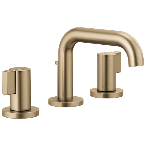 Brizo Litze Widespread Lavatory Faucet with Low Spout - Less Handles 1.5 GPM - Complete Kit - Brilliance® Luxe Gold®