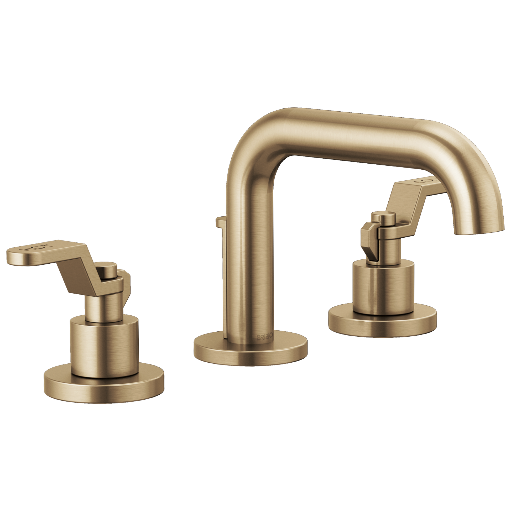 Brizo Litze Widespread Lavatory Faucet with Low Spout - Less Handles 1.5 GPM - Complete Kit - Brilliance® Luxe Gold®