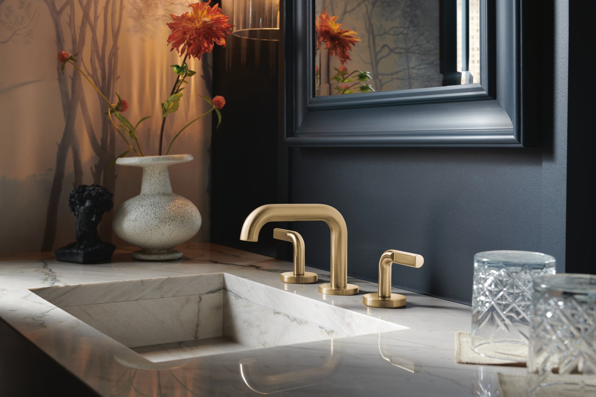 Litze Widespread Lavatory Faucet with Low Spout - Less Handles 1.5 GPM lifestyle