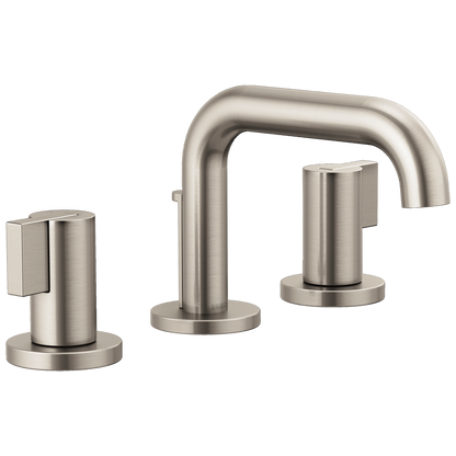 Brizo Litze Widespread Lavatory Faucet with Low Spout - Less Handles 1.5 GPM - Complete Kit - Brilliance® Luxe Nickel®