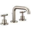 Brizo Litze Widespread Lavatory Faucet with Low Spout - Less Handles 1.5 GPM - Complete Kit - Brilliance® Luxe Nickel®