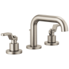Brizo Litze Widespread Lavatory Faucet with Low Spout - Less Handles 1.5 GPM - Complete Kit - Brilliance® Luxe Nickel®