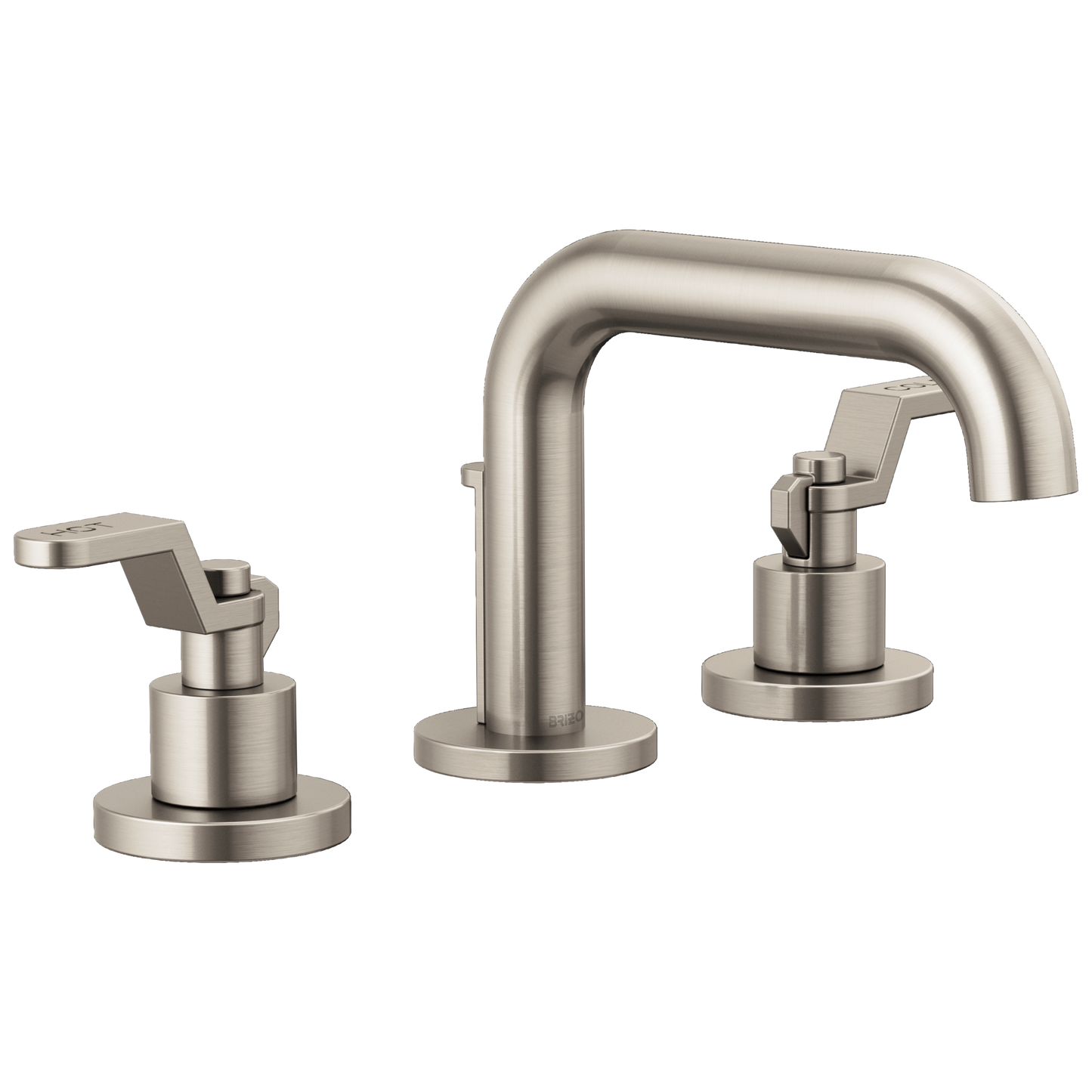 Brizo Litze Widespread Lavatory Faucet with Low Spout - Less Handles 1.5 GPM - Complete Kit - Brilliance® Luxe Nickel®