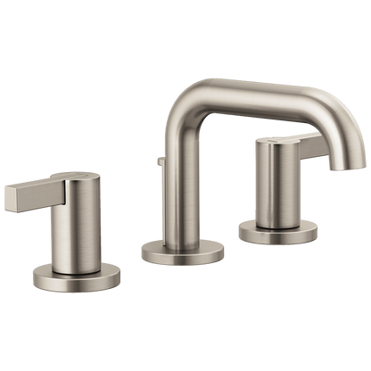 Brizo Litze Widespread Lavatory Faucet with Low Spout - Less Handles 1.5 GPM - Complete Kit - Brilliance® Luxe Nickel®