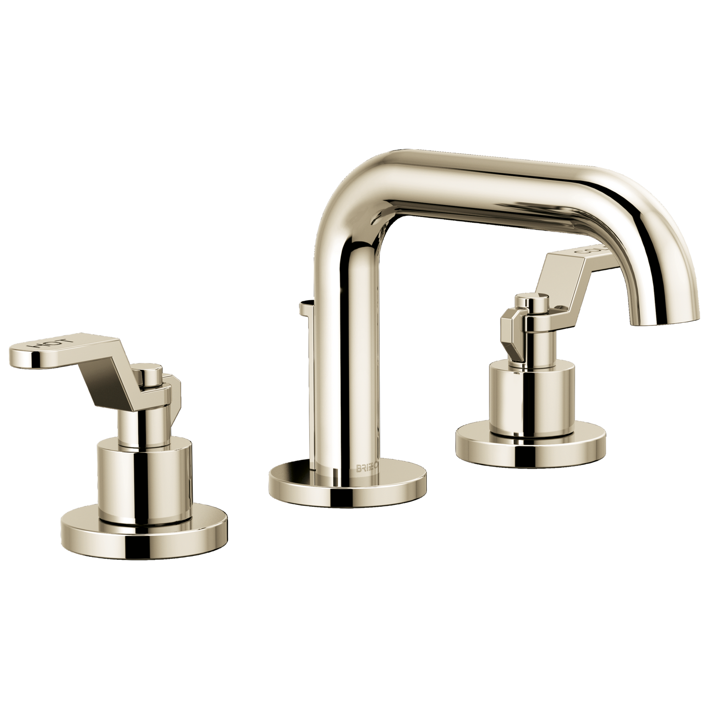 Brizo Litze Widespread Lavatory Faucet with Low Spout - Less Handles 1.5 GPM - Complete Kit - Brilliance® Polished Nickel
