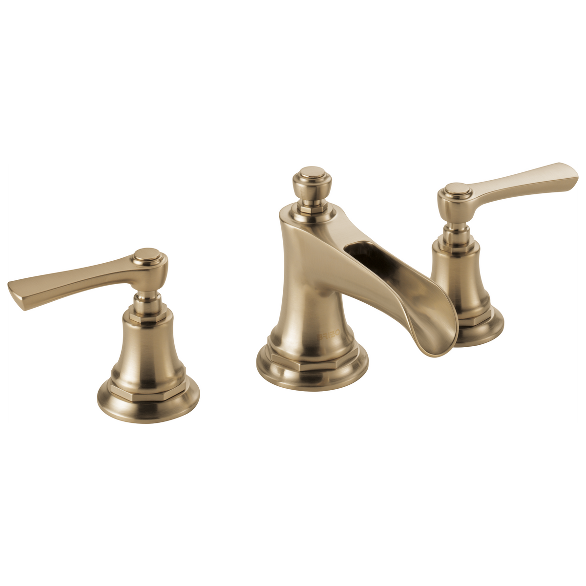 Brizo Rook Widespread Lavatory Faucet with Channel Spout - Less Handles 1.5 GPM - Complete Kit - Matte Black / Brilliance® Luxe Nickel®