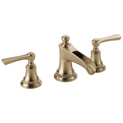 Brizo Rook Widespread Lavatory Faucet with Channel Spout - Less Handles 1.5 GPM - Complete Kit - Matte Black / Brilliance® Luxe Nickel®