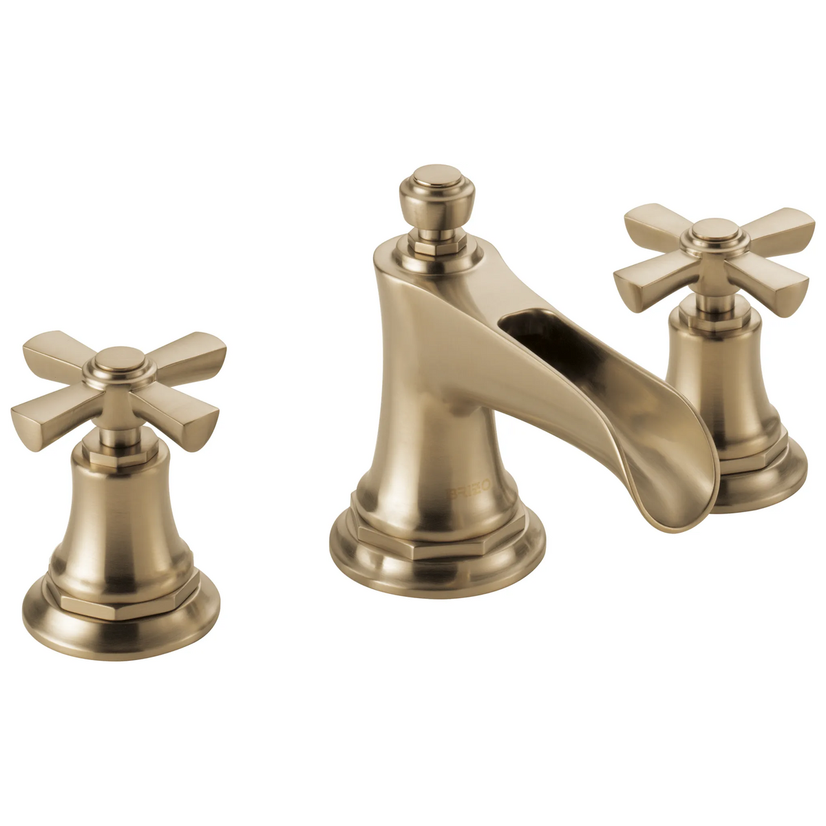 Brizo Rook Widespread Lavatory Faucet with Channel Spout - Less Handles 1.5 GPM - Complete Kit - Matte Black / Brilliance® Luxe Nickel®