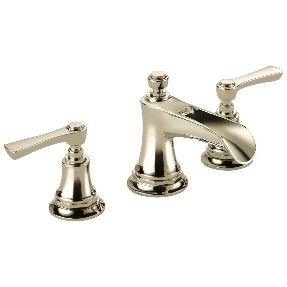 Brizo Rook Widespread Lavatory Faucet with Channel Spout - Less Handles 1.2 GPM - Complete Kit - Brilliance® Polished Nickel