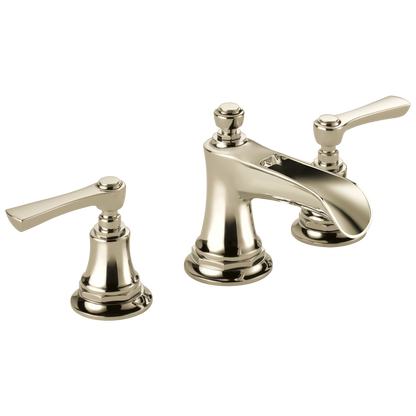 Brizo Rook Widespread Lavatory Faucet with Channel Spout - Less Handles 1.2 GPM - Complete Kit - Brilliance® Polished Nickel
