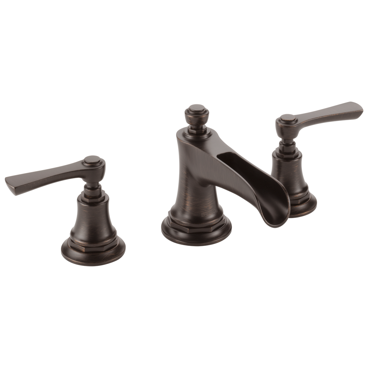 Brizo Rook Widespread Lavatory Faucet with Channel Spout - Less Handles 1.5 GPM - Complete Kit - Matte Black / Brilliance® Luxe Nickel®