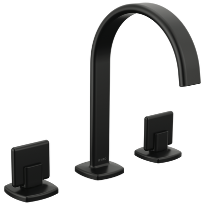 Brizo Allaria Widespread Lavatory Faucet with Arc Spout - Less Handles - Complete Kit - Matte Black