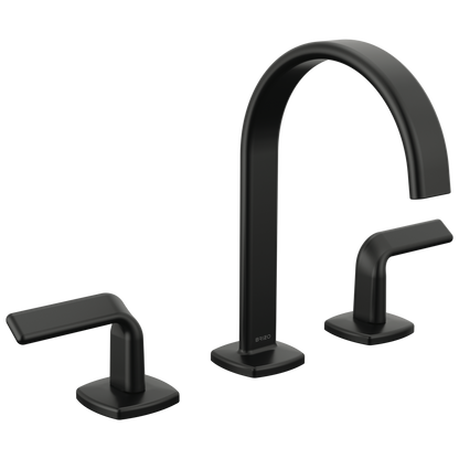 Brizo Allaria Widespread Lavatory Faucet with Arc Spout - Less Handles - Complete Kit - Matte Black