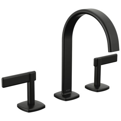 Brizo Allaria Widespread Lavatory Faucet with Arc Spout - Less Handles - Complete Kit - Matte Black