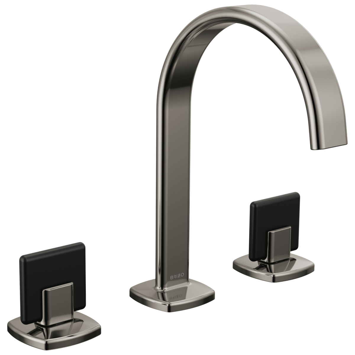 Brizo Allaria Widespread Lavatory Faucet with Arc Spout - Less Handles - Complete Kit - Brilliance® Black Onyx